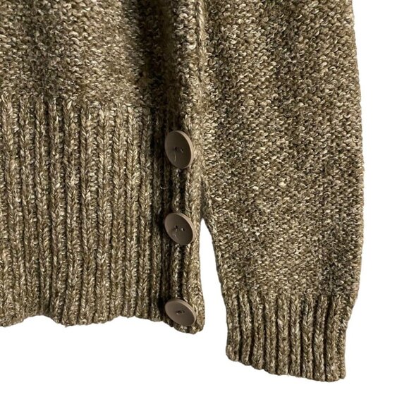 University Club Women’s Brown Cowl Neck Button Accent Sweater - Picture 4 of 8